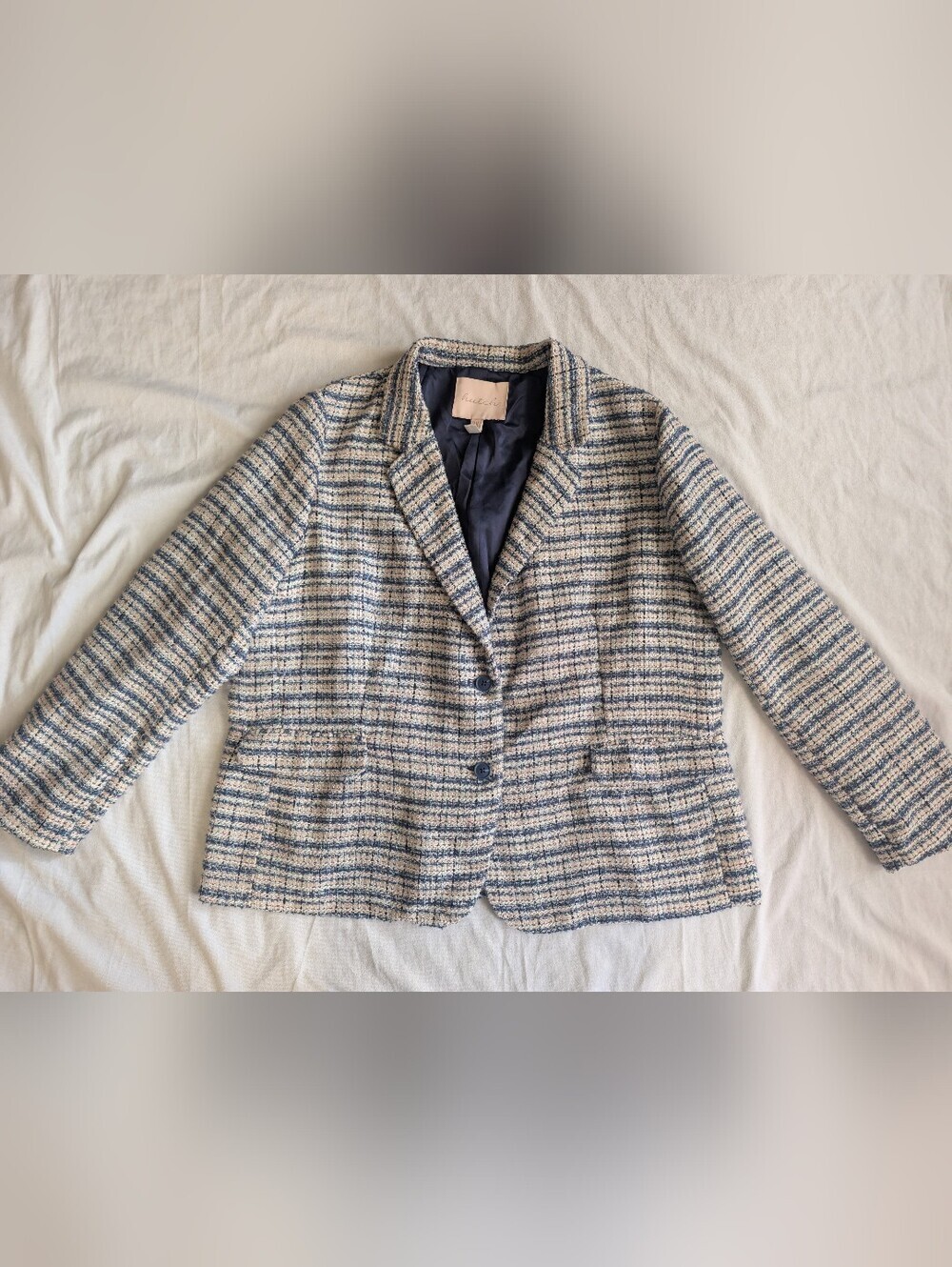 Anthropologie Hutch Tailored Textural Tweed Blazer sz 2X academia, preppy